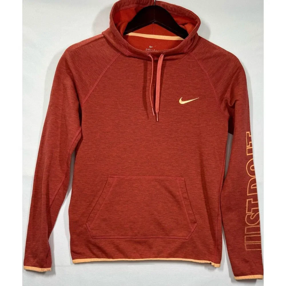 Nike Dri-Fit Women's Running Hoodie‎ Orange Winter Sz XS